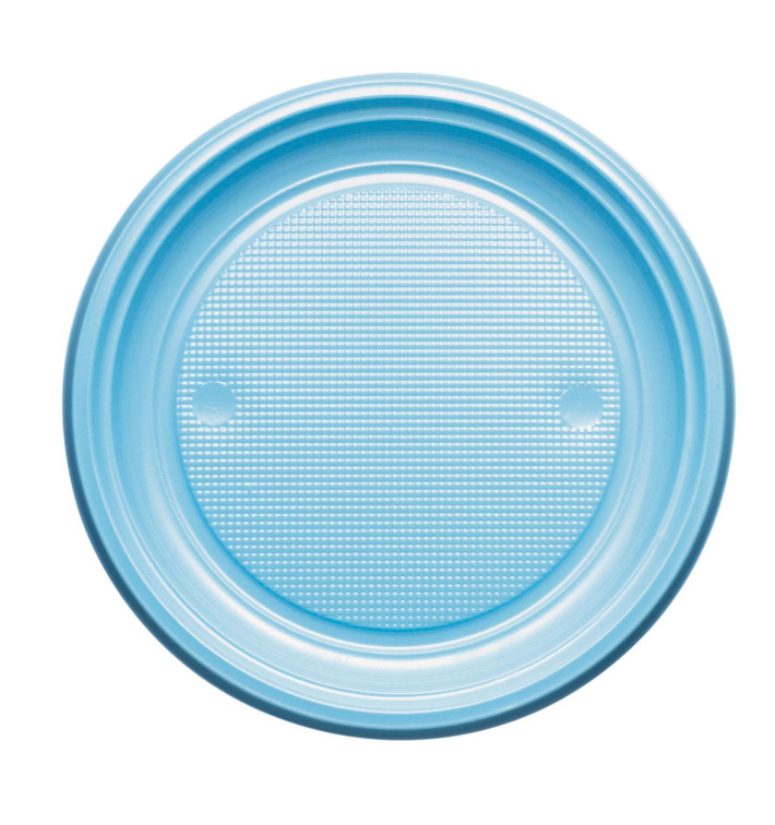 Plato de Plastico PS Llano Azul Claro Ø220mm (30 Uds) Plato de Plastico PS Llano Azul Claro Ø220mm (30 Uds)