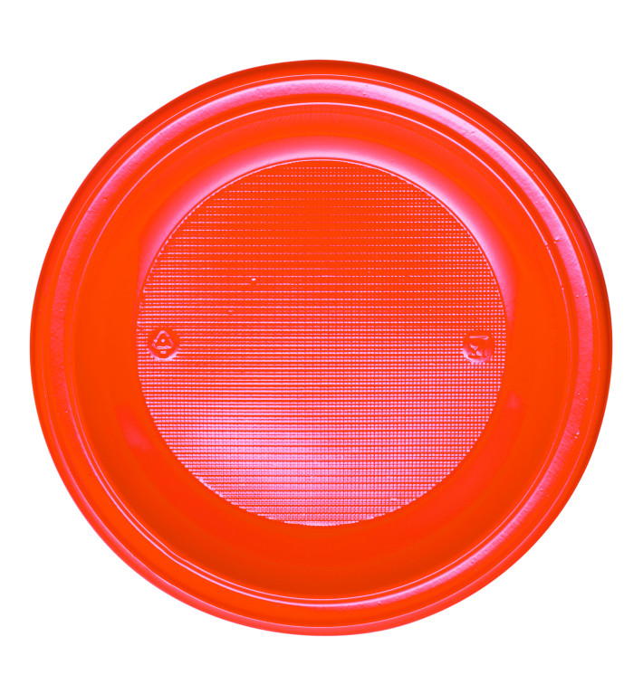 Plato de Plastico PS Hondo Naranja Ø220mm (30 Uds) Plato de Plastico PS Hondo Naranja Ø220mm (30 Uds)