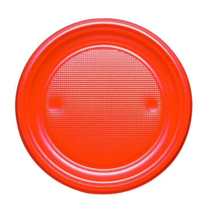 Plato de Plastico PS Llano Naranja Ø170mm (50 Uds) Plato de Plastico PS Llano Naranja Ø170mm (50 Uds)