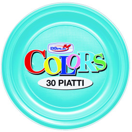 Plato de Plastico PS Hondo Turquesa Ø220mm (30 Uds)