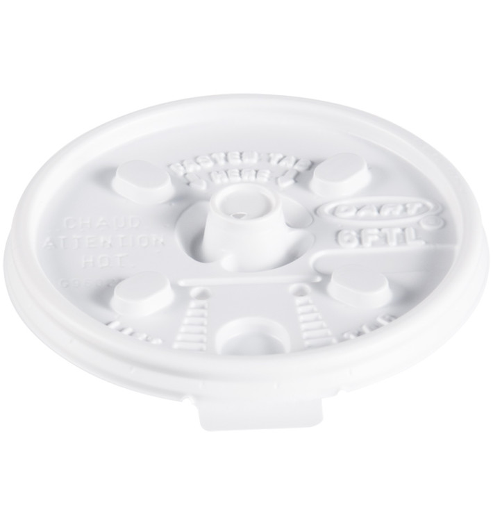 Tapa de Plastico PS Blanca "Lift n' Lock" con solapa Ø (100 Uds) Tapa de Plastico PS Blanca "Lift n' Lock" con solapa Ø (100 Uds)