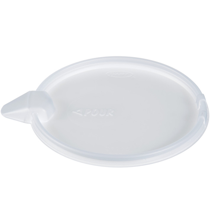 Tapa Plana de Plastico PS con solapa Translucida Ø117mm (63 Uds) Tapa Plana de Plastico PS con solapa Translucida Ø117mm (63 Uds)