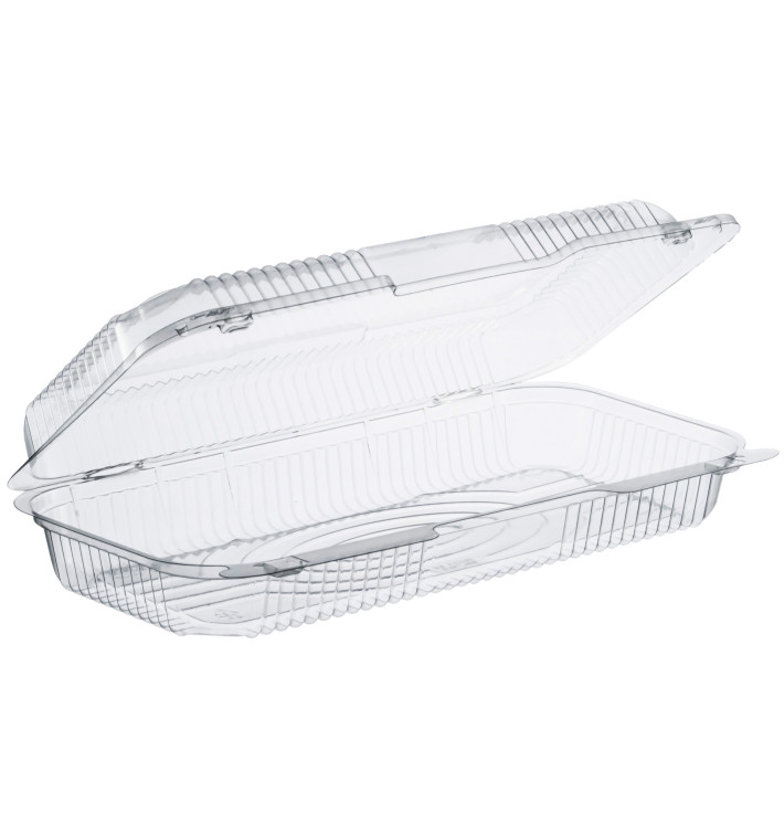 Envase Plástico PS "StayLock" Bisagra Transp. 1065ml (125 Uds)