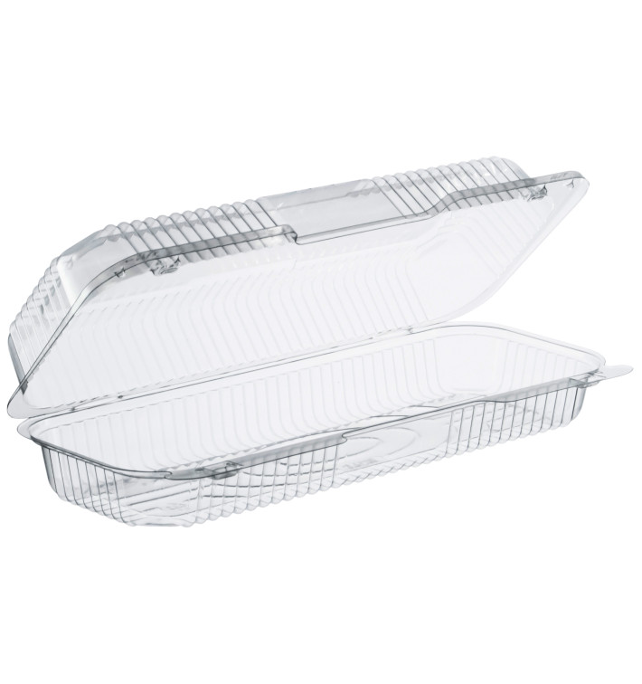 Envase Plástico PS "StayLock" Bisagra Transp. 770ml (125 Uds)