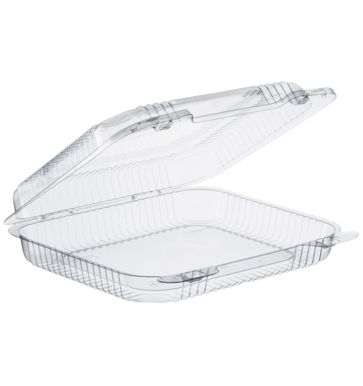 Envase Plástico PS "StayLock" Bisagra Transp. 730ml (125 Uds)