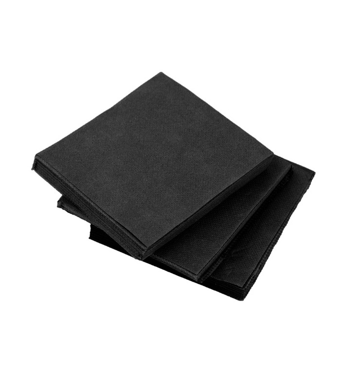 Servilleta de Papel Cocktail Negra 20x20cm (100 Uds) Servilleta de Papel Cocktail Negra 20x20cm (100 Uds)