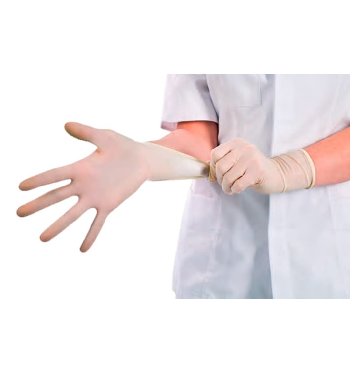 Guantes de Látex con Talco Blanco Talla S (100 Uds) Guantes de Látex con Talco Blanco Talla S (100 Uds)