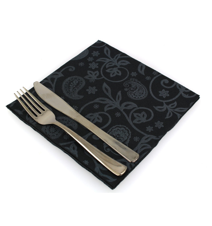 Servilleta Airlaid Negra "Cachemir" 40x40cm (50 Uds) Servilleta Airlaid Negra "Cachemir" 40x40cm (50 Uds)