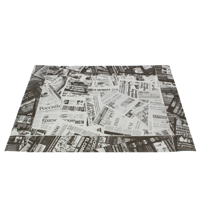Mantel Individual Papel 30x40cm "Prensa" Negro 50g (500 Uds) Mantel Individual Papel 30x40cm "Prensa" Negro 50g (500 Uds)