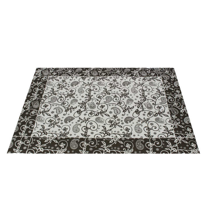 Mantel Individual Papel 30x40cm "Cachemir" Negro 50g (500 Uds) Mantel Individual Papel 30x40cm "Cachemir" Negro 50g (500 Uds)