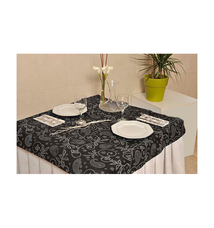 Mantel Novotex No Tejido Negro "Cachemir" 120x120cm (150 Uds) Mantel Novotex No Tejido Negro "Cachemir" 120x120cm (150 Uds)