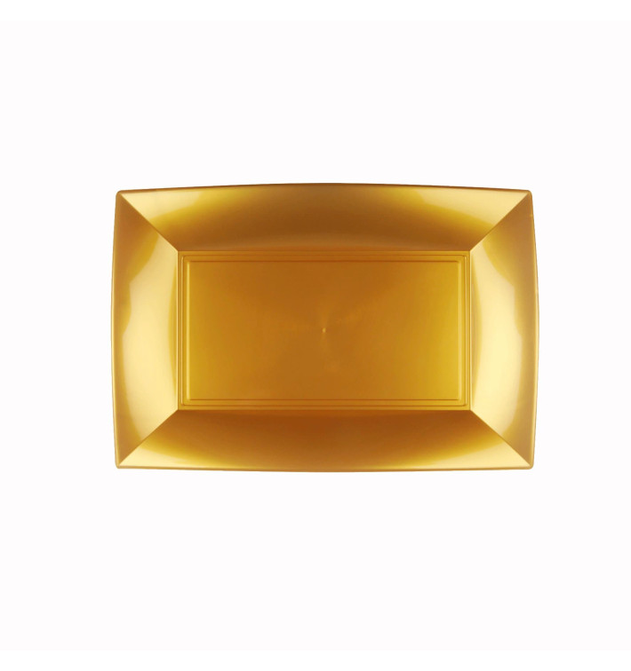 Bandeja de Plastico Oro Nice PP 280x190mm (12 Uds) Bandeja de Plastico Oro Nice PP 280x190mm (12 Uds)