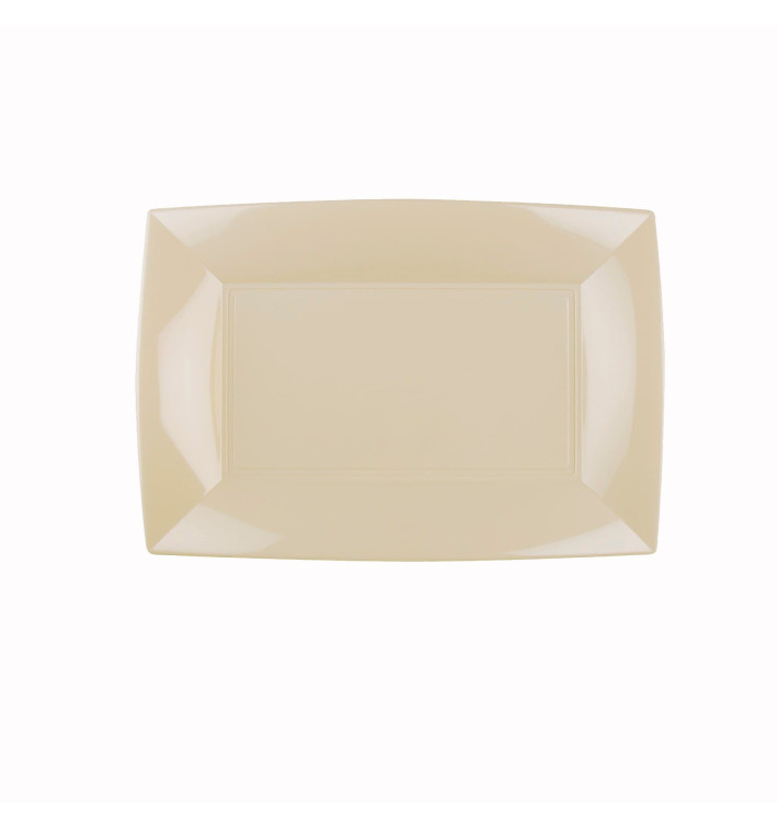 Bandeja de Plastico Crema Nice PP 280x190mm (12 Uds) Bandeja de Plastico Crema Nice PP 280x190mm (12 Uds)