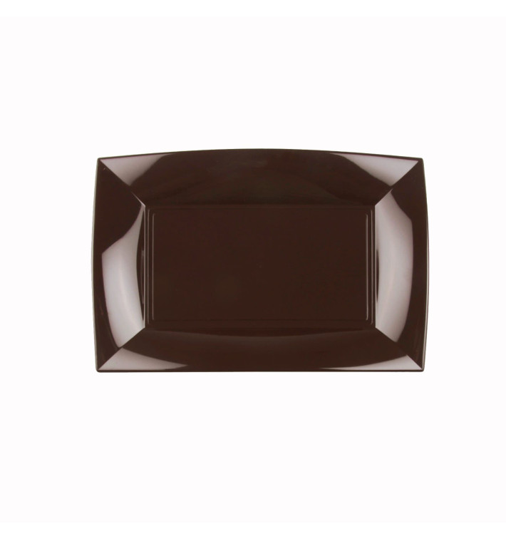 Bandeja de Plastico Marron Nice PP 280x190mm (12 Uds) Bandeja de Plastico Marron Nice PP 280x190mm (12 Uds)