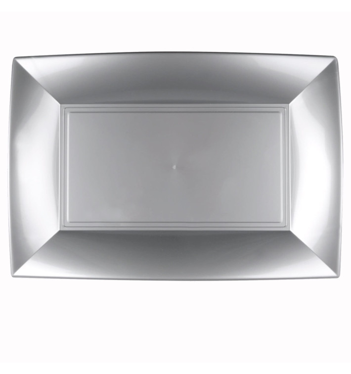 Bandeja de Plastico Gris Nice PP 345x230mm (6 Uds) Bandeja de Plastico Gris Nice PP 345x230mm (6 Uds)