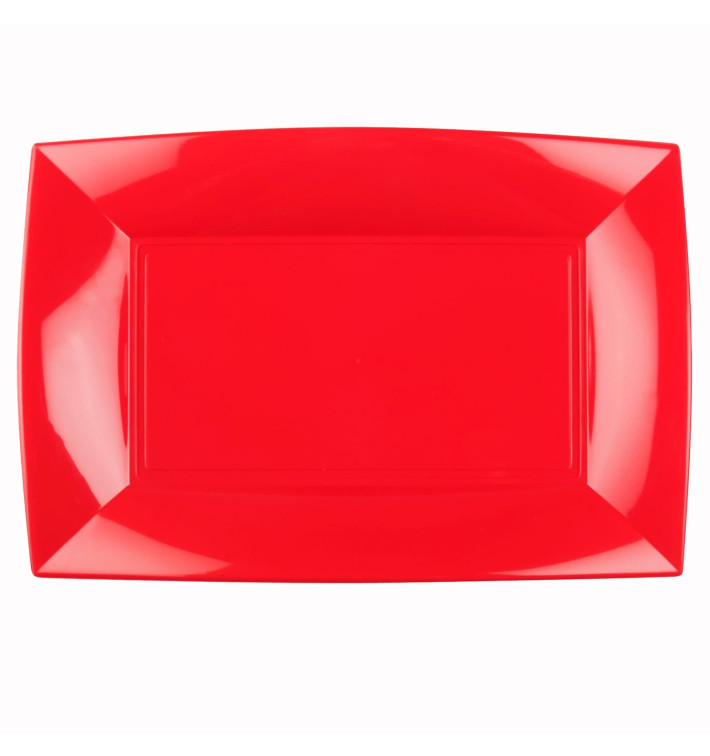 Bandeja de Plastico Rojo Nice PP 345x230mm (6 Uds) Bandeja de Plastico Rojo Nice PP 345x230mm (6 Uds)