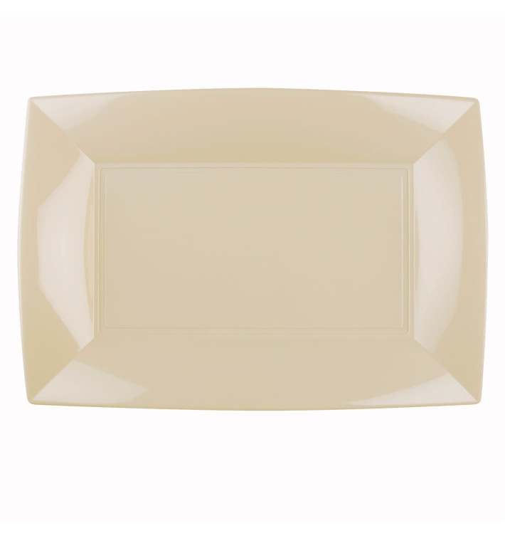 Bandeja de Plastico Crema Nice PP 345x230mm (6 Uds) Bandeja de Plastico Crema Nice PP 345x230mm (6 Uds)