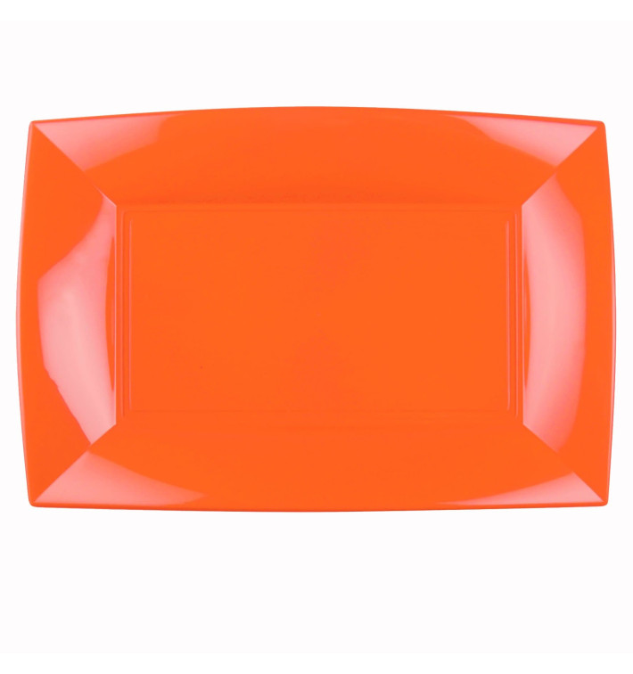 Bandeja de Plastico Naranja Nice PP 345x230mm (6 Uds) Bandeja de Plastico Naranja Nice PP 345x230mm (6 Uds)
