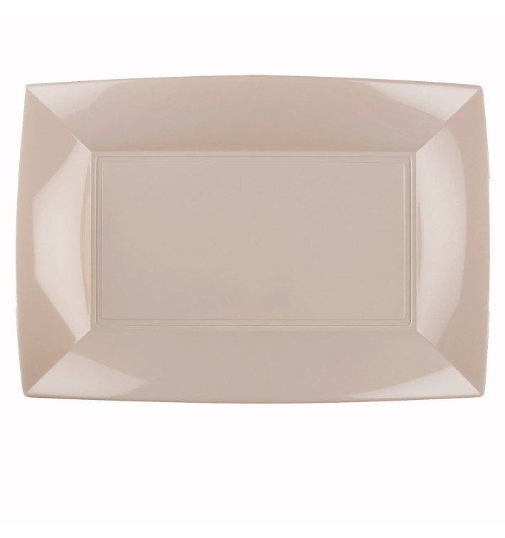 Bandeja de Plastico Beige Nice PP 345x230mm (6 Uds) Bandeja de Plastico Beige Nice PP 345x230mm (6 Uds)