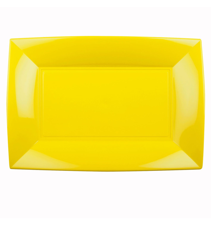 Bandeja de Plastico Amarillo Nice PP 345x230mm (6 Uds) Bandeja de Plastico Amarillo Nice PP 345x230mm (6 Uds)