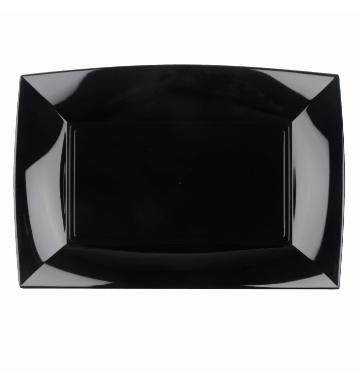 Bandeja de Plastico Negro Nice PP 345x230mm (6 Uds) Bandeja de Plastico Negro Nice PP 345x230mm (6 Uds)