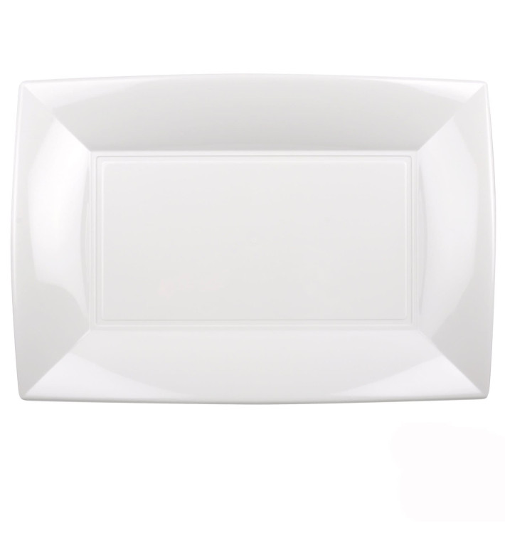 Bandeja de Plastico Blanco Nice PP 345x230mm (6 Uds) Bandeja de Plastico Blanco Nice PP 345x230mm (6 Uds)