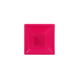 Bol de Plastico Cuadrado Fucsia 120x120x40mm (12 Uds)
