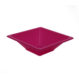 Bol de Plastico Cuadrado Fucsia 120x120x40mm (12 Uds)