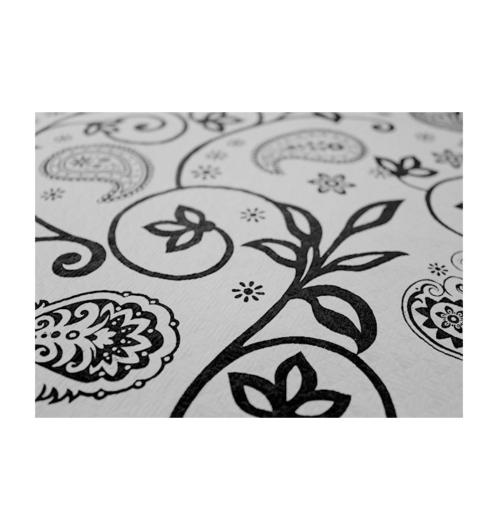 Mantel de Papel Cortado 1x1m "Cachemir Negro" 37g (400 Uds) Mantel de Papel Cortado 1x1m "Cachemir Negro" 37g (400 Uds)