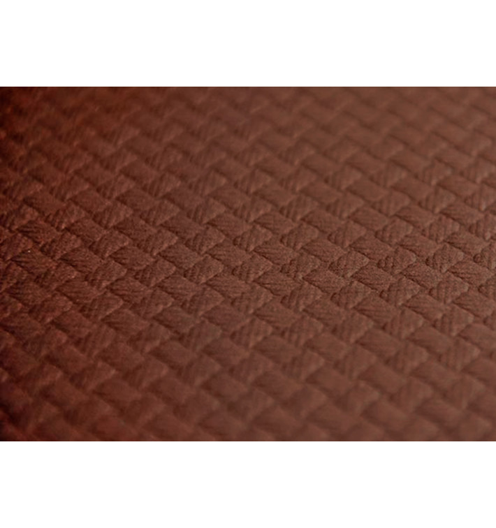 Mantel de Papel Cortado 1x1 Metro Marrón 40g (400 Uds)