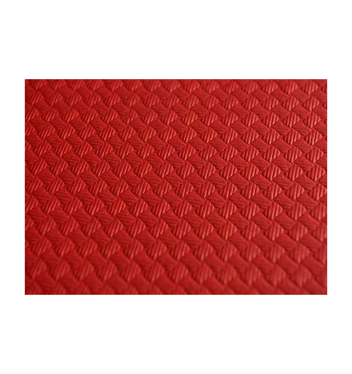Mantel de Papel Cortado 1x1 Metro Rojo 40g (400 Uds)