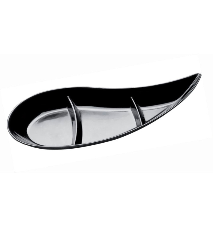 Salsera Degustacion Virgola 3 Comp. Negro 30 ml (50 Uds) Salsera Degustacion Virgola 3 Comp. Negro 30 ml (50 Uds)