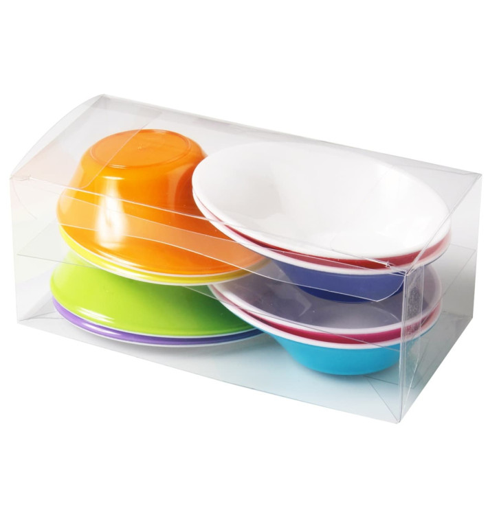 Bol de Plástico "Sodo" Blanco y Multicolor 50 ml (8 Unidades) Bol de Plástico "Sodo" Blanco y Multicolor 50 ml (8 Unidades)