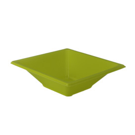 Bol de Plastico Cuadrado Pistacho 120x120x40mm (12 Uds)