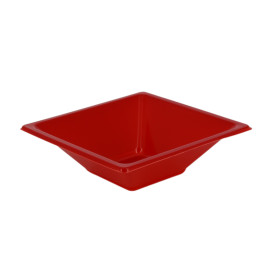 Bol de Plastico Cuadrado Rojo 120x120x40mm (25 Uds)