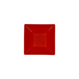 Bol de Plastico Cuadrado Rojo 120x120x40mm (25 Uds)