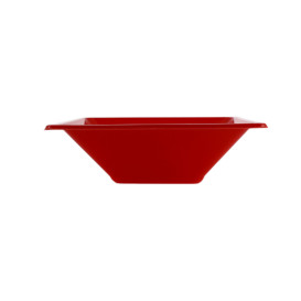 Bol de Plastico Cuadrado Rojo 120x120x40mm (25 Uds)