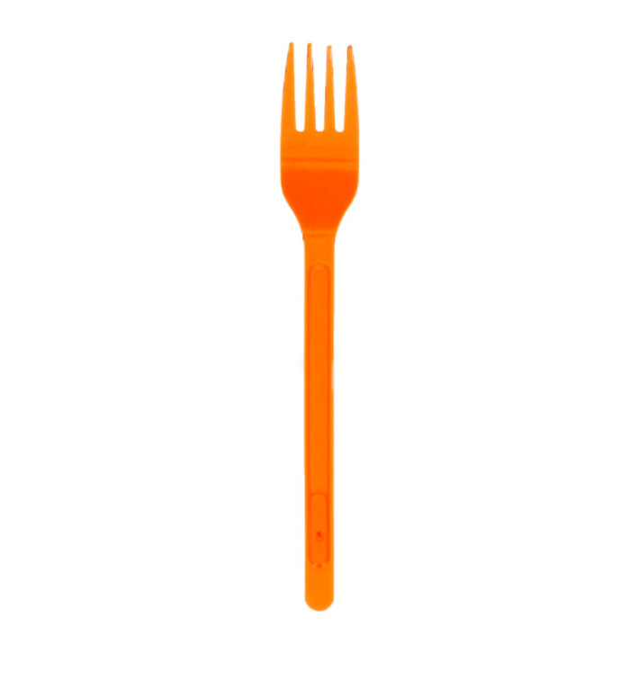 Tenedor de Plastico PS Naranja 175mm (20 Uds) Tenedor de Plastico PS Naranja 175mm (20 Uds)