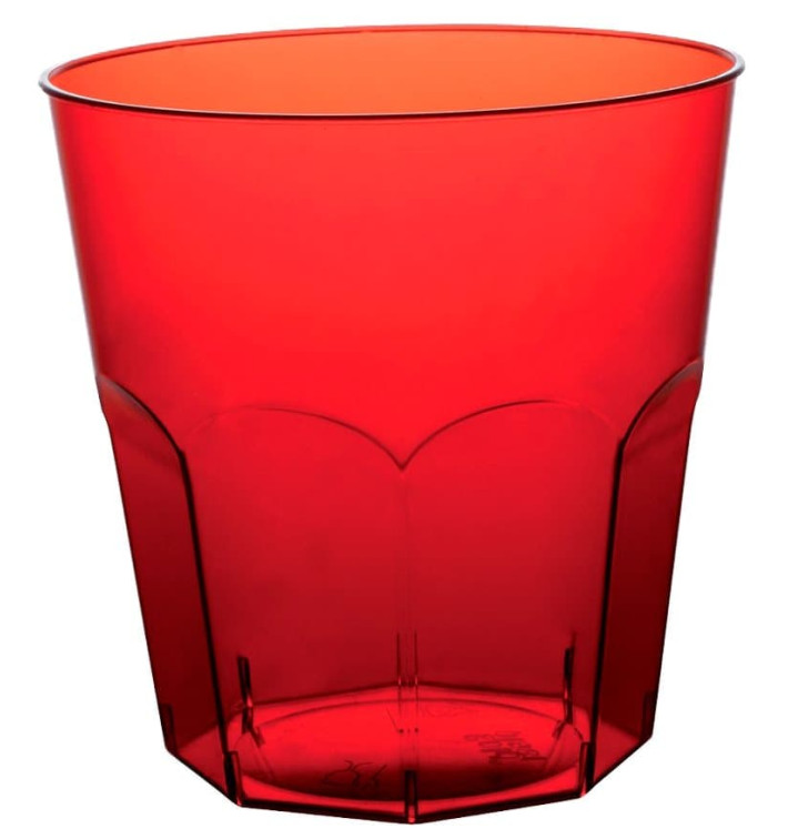 Vaso Plastico Rojo Transp. PS Ø73mm 220ml (50 Uds) Vaso Plastico Rojo Transp. PS Ø73mm 220ml (50 Uds)