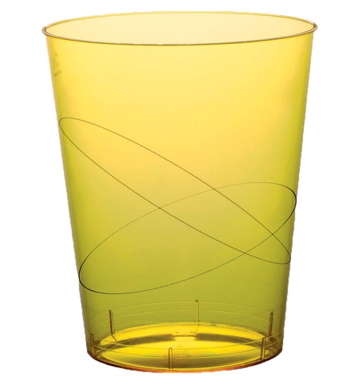 Vaso de Plastico Moon Amarillo Transp. PS 350ml (20 Uds)