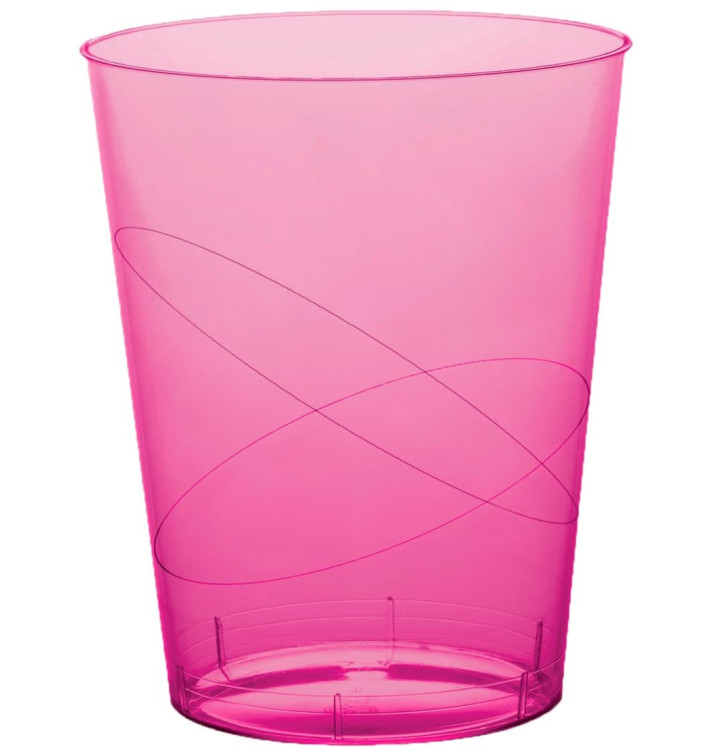 Vaso de Plastico Moon Fucsia Transp. PS 350ml (20 Uds)