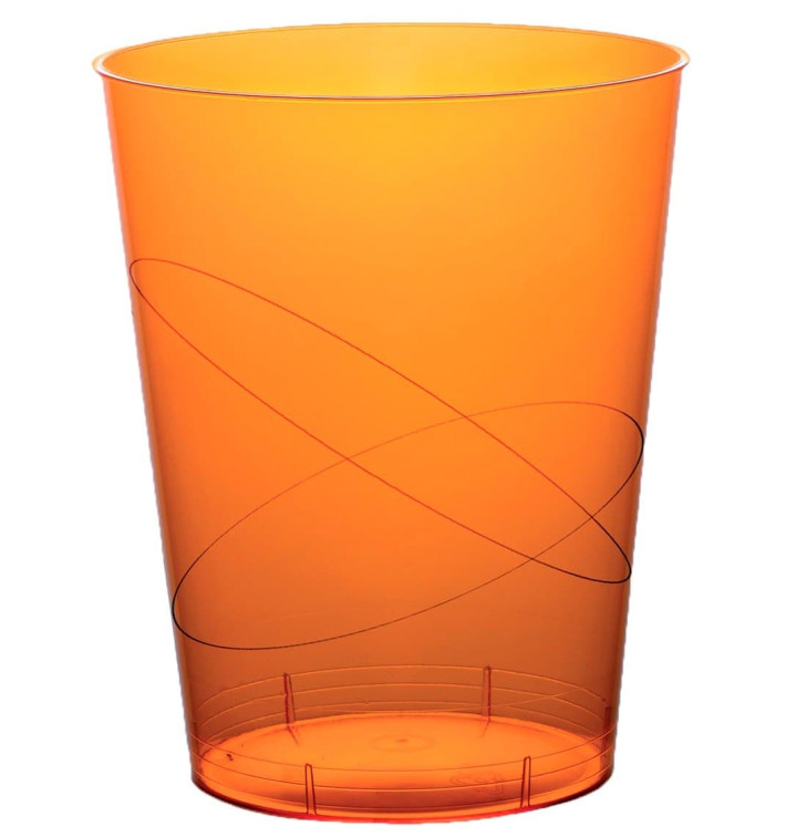 Vaso de Plastico Moon Naranja Transp. PS 350ml (20 Uds)