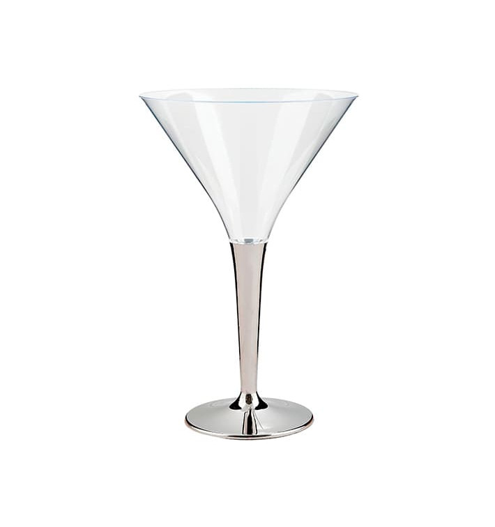 Copa de Plastico Cocktail Pie Plata 100 ml (6 Uds) Copa de Plastico Cocktail Pie Plata 100 ml (6 Uds)