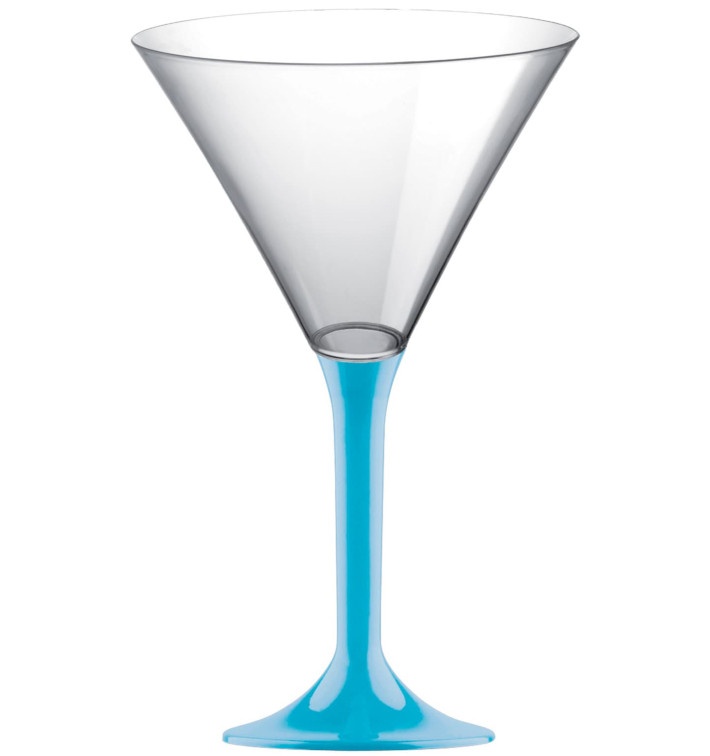 Copa de Plastico Cocktail con Pie Turquesa 185ml (20 Uds) Copa de Plastico Cocktail con Pie Turquesa 185ml (20 Uds)