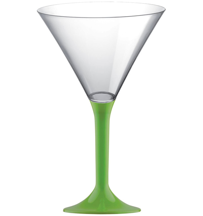 Copa de Plastico Cocktail con Pie Verde Lima 185ml (20 Uds) Copa de Plastico Cocktail con Pie Verde Lima 185ml (20 Uds)