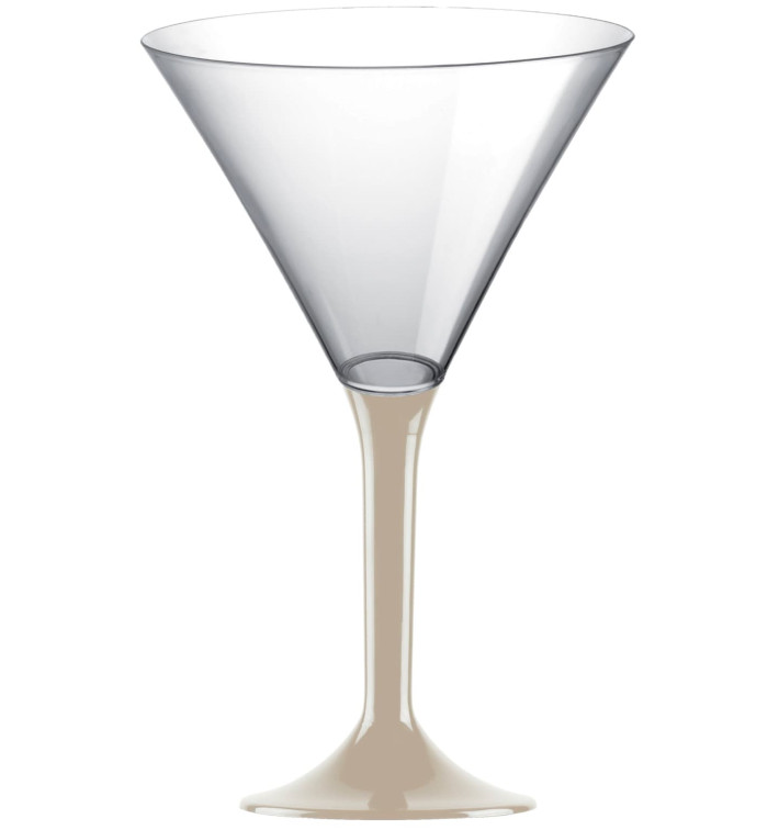 Copa de Plastico Cocktail con Pie Beige 185ml (20 Uds) Copa de Plastico Cocktail con Pie Beige 185ml (20 Uds)