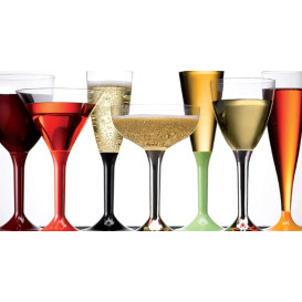 Copa de Plastico Cocktail con Pie Crema 185ml (20 Uds)
