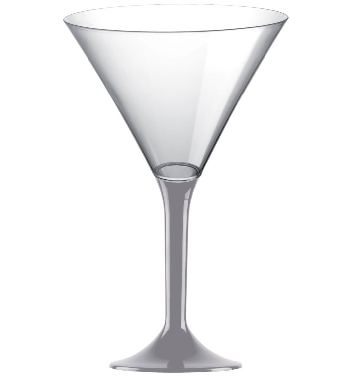 Copa de Plastico Cocktail con Pie Gris 185ml (20 Uds) Copa de Plastico Cocktail con Pie Gris 185ml (20 Uds)