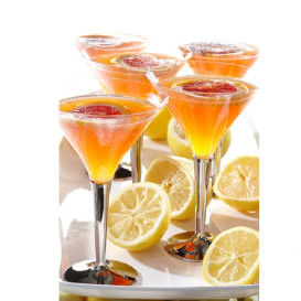 Copa de Plastico Cocktail Pie Plata 100 ml (6 Uds)
