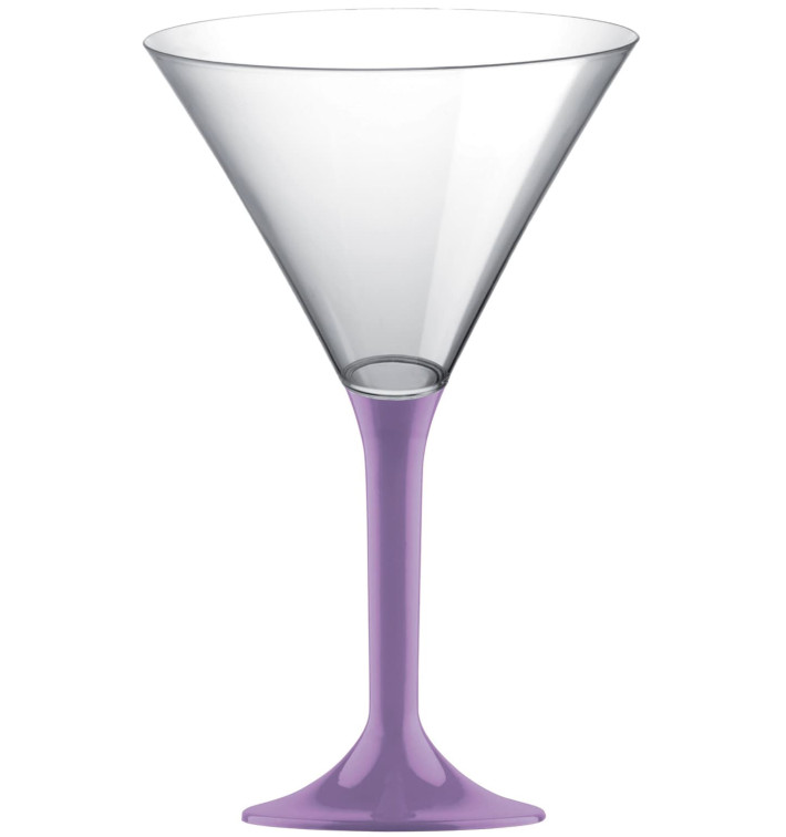 Copa de Plastico Cocktail con Pie Lila 185ml (20 Uds) Copa de Plastico Cocktail con Pie Lila 185ml (20 Uds)